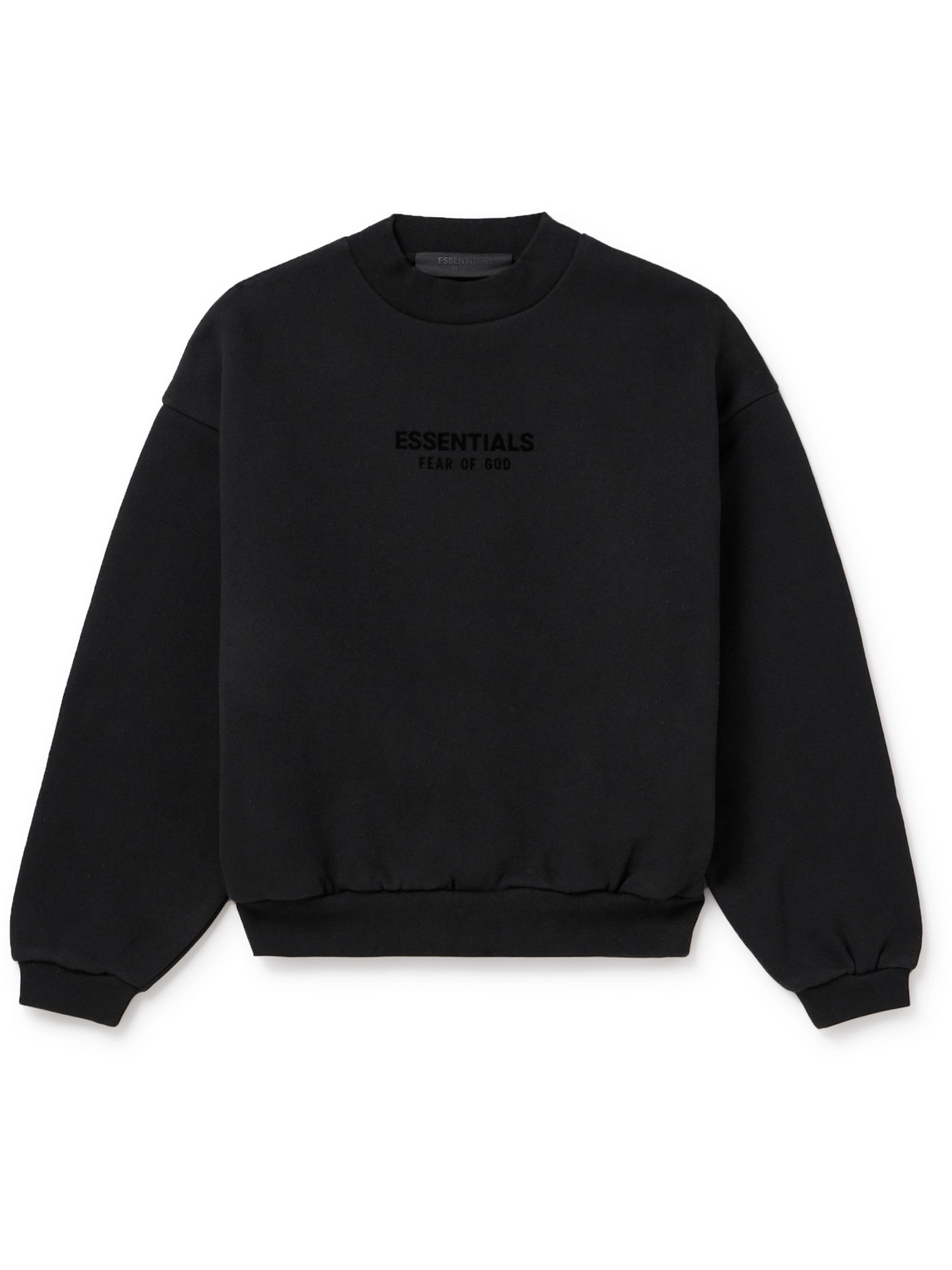 Fear of God Essentials Kids - Logo-Flocked Cotton-Blend Jersey Sweatshirt - Men - Black - 6 von Fear of God Essentials Kids