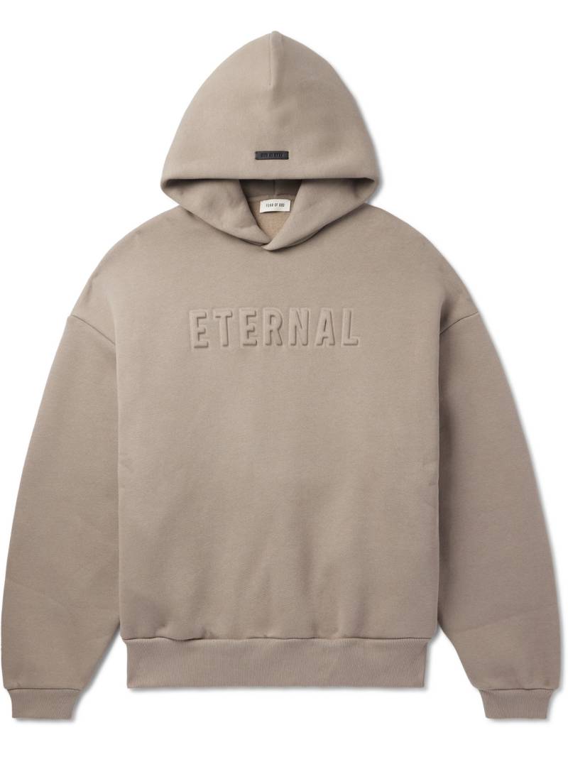 Fear of God - Eternal Logo-Embossed Cotton-Blend Jersey Hoodie - Men - Brown - XS von Fear of God