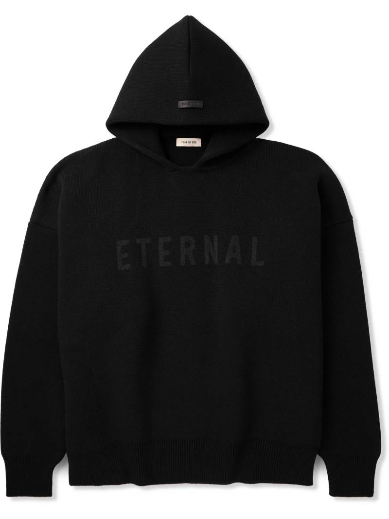 Fear of God - Eternal Oversized Logo-Jacquard Merino Wool Hoodie - Men - Black - XL von Fear of God