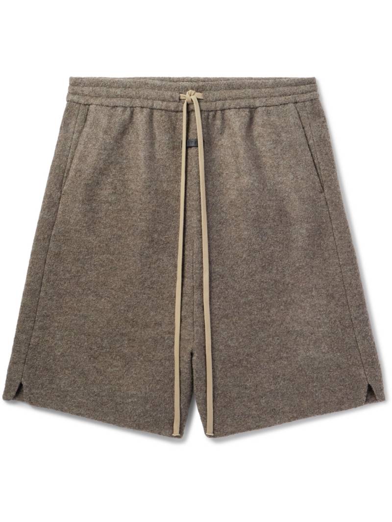 Fear of God - Logo-Appliquéd Boiled Wool-Flannel Drawstring Shorts - Men - Brown - XL von Fear of God