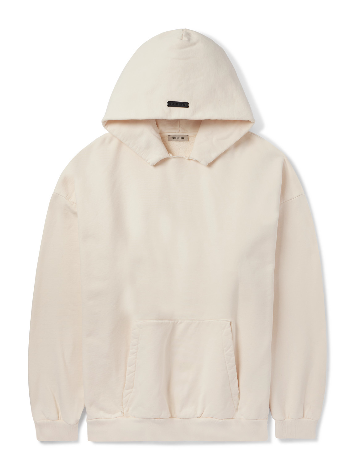 Fear of God - Logo-Appliquéd Cotton-Jersey Hoodie - Men - Neutrals - M von Fear of God