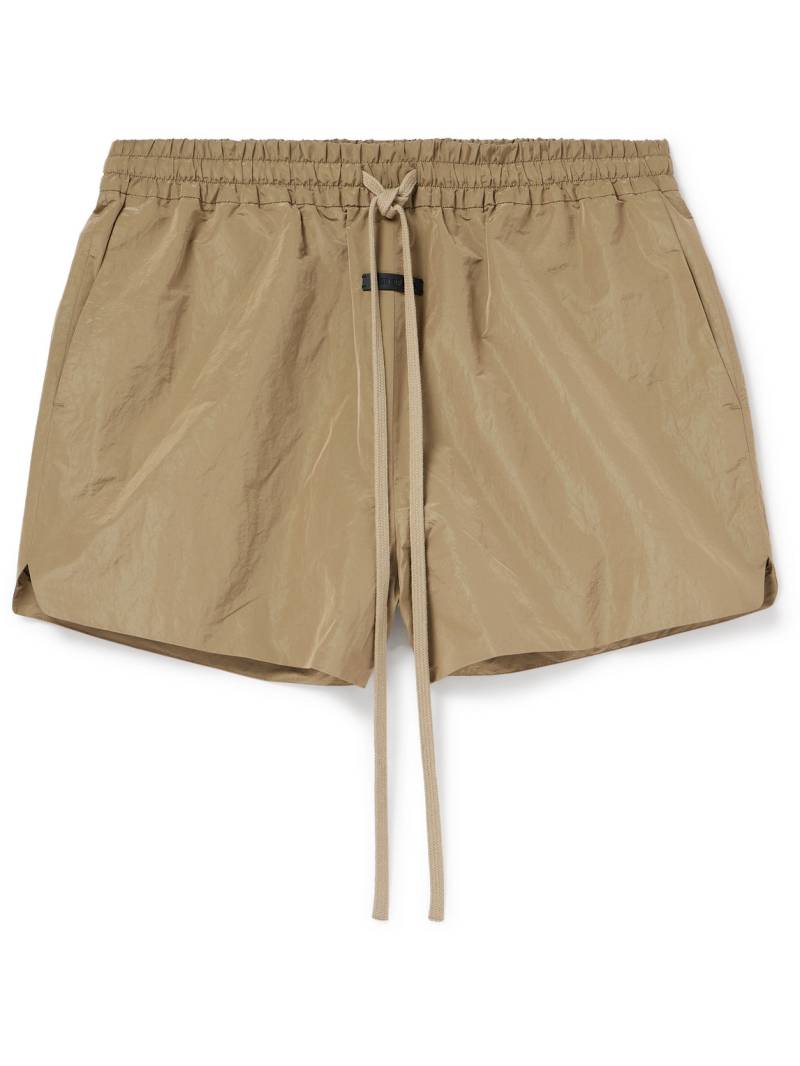 Fear of God - Logo-Appliquéd Crinkled-Shell Drawstring Shorts - Men - Neutrals - XXL von Fear of God
