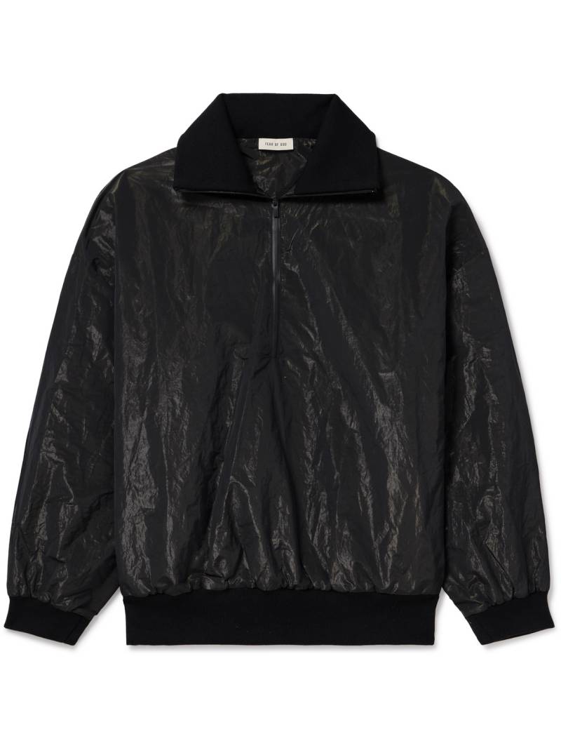 Fear of God - Logo-Appliquéd Crinkled-Shell Half-Zip Track Jacket - Men - Black - XXL von Fear of God