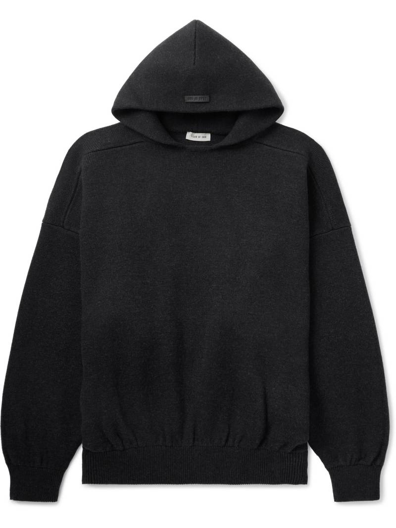 Fear of God - Logo-Appliquéd Merino Wool Hoodie - Men - Black - XL von Fear of God