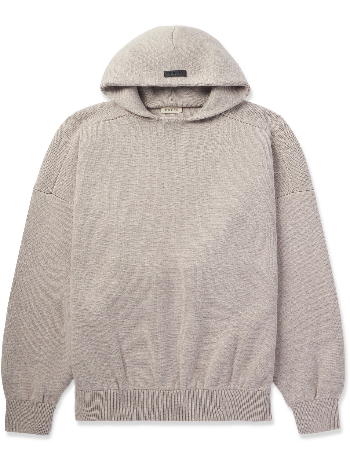 Fear of God - Logo-Appliquéd Merino Wool Hoodie - Men - Neutrals - M Fear of God - Logo-Appliquéd Merino Wool Hoodie - Men - Neutrals - M von Fear of God