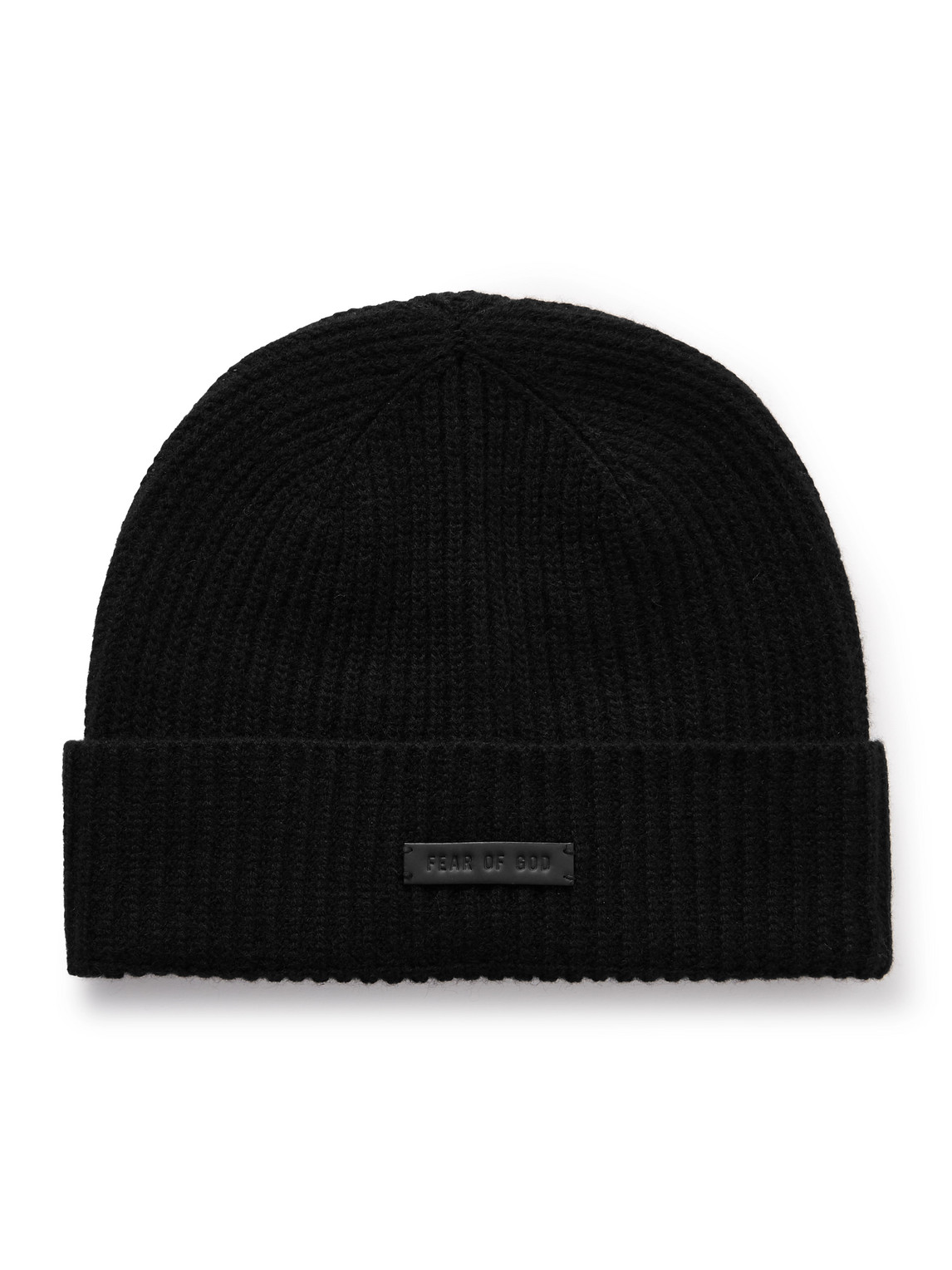 Fear of God - Logo-Appliquéd Ribbed Cashmere Beanie - Men - Black von Fear of God