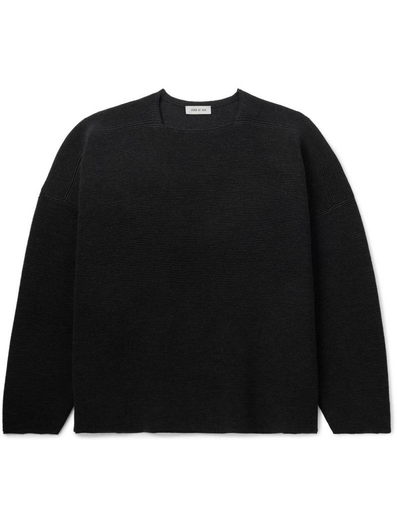 Fear of God - Logo-Appliquéd Ribbed Virgin Wool Sweater - Men - Black - M von Fear of God