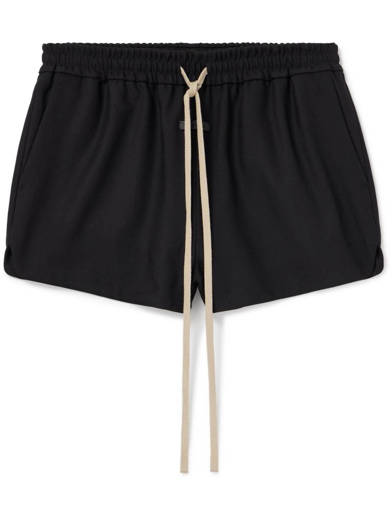 Fear of God - Logo-Appliquéd Virgin Wool-Gabardine Drawstring Shorts - Men - Black - XXL von Fear of God