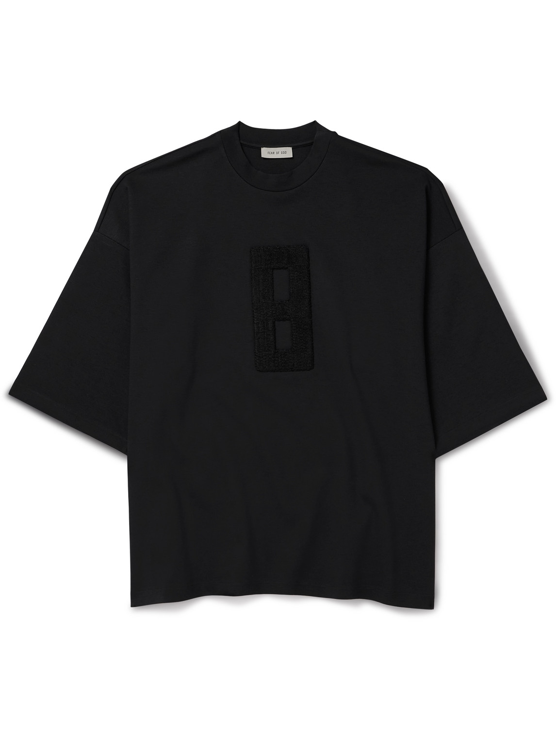 Fear of God - Oversized Bouclé-Trimmed Jersey T-Shirt - Men - Black - XS von Fear of God