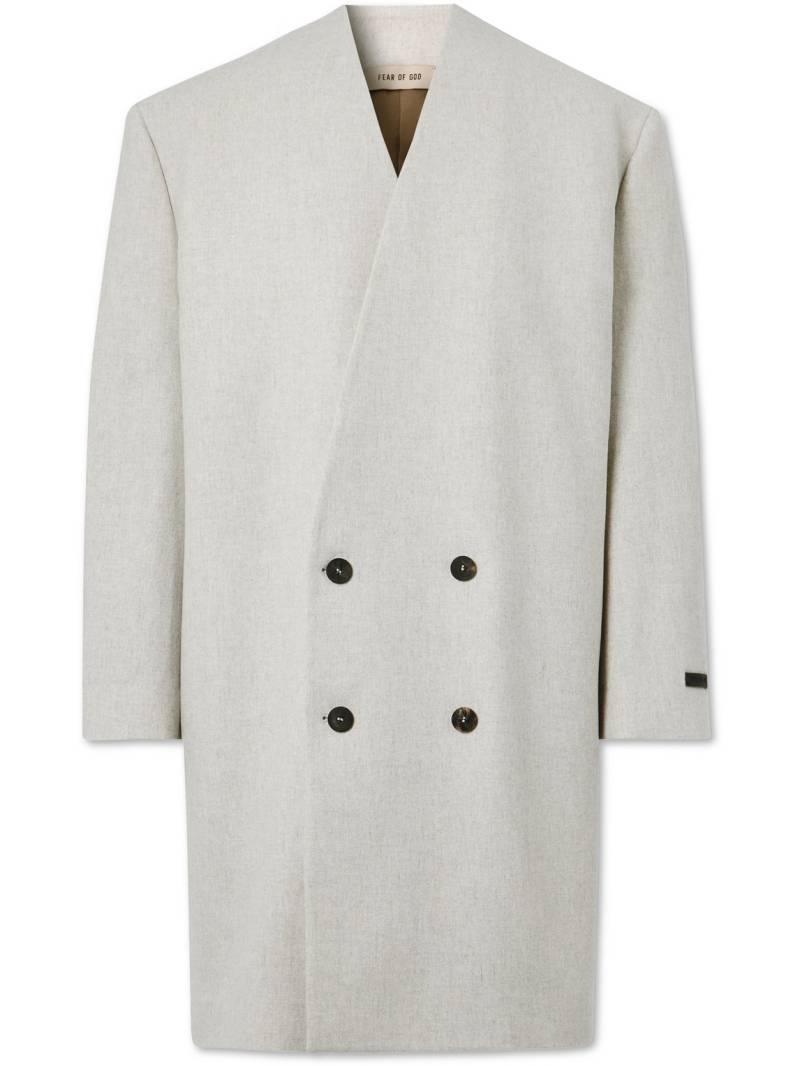 Fear of God - Oversized Double-Breasted Logo-Appliquéd Wool-Blend Flannel Coat - Men - Gray - IT 46 von Fear of God