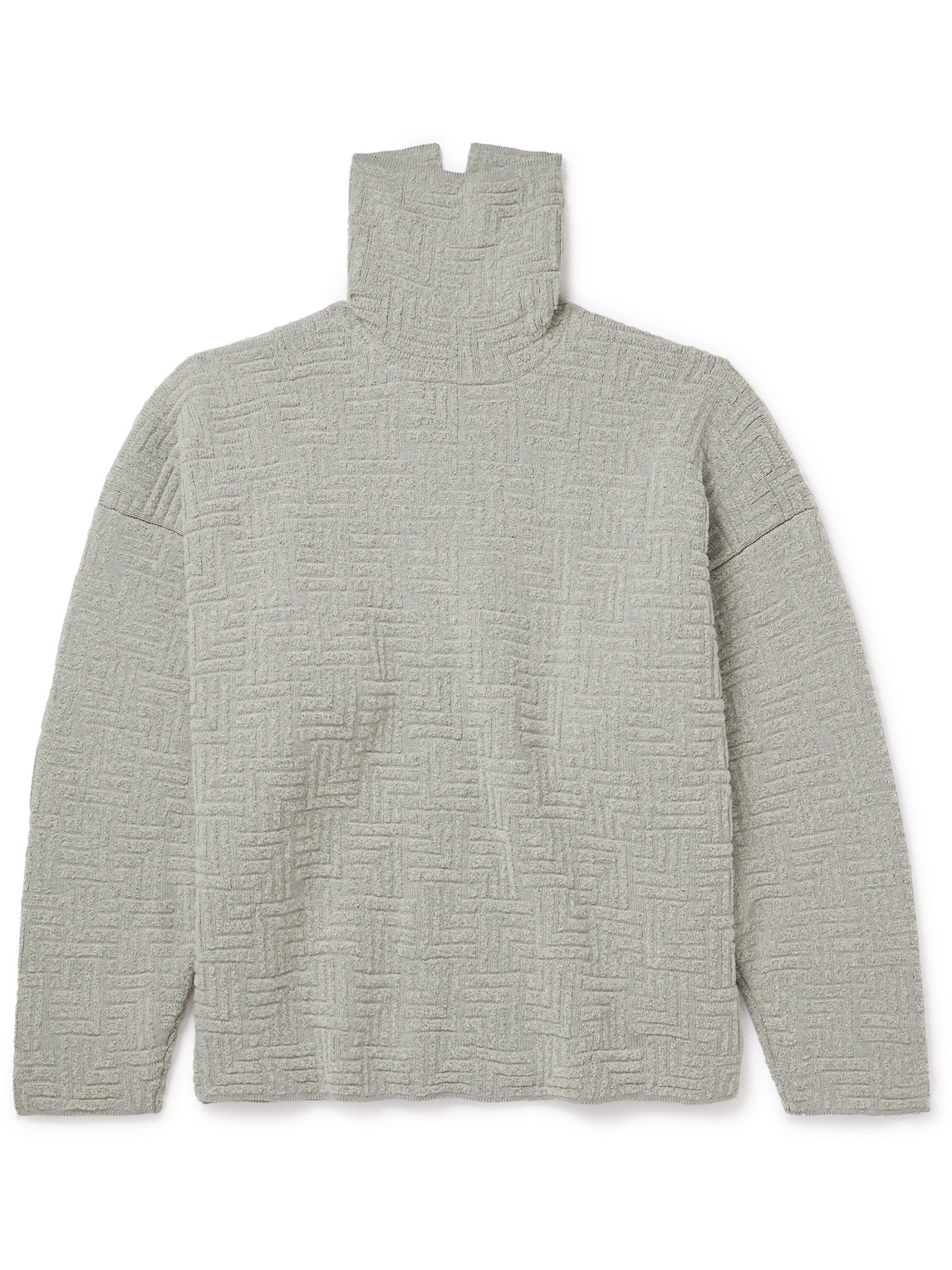 Fear of God - Oversized Jacquard-Knit Virgin Wool-Blend Rollneck Sweater - Men - Gray - L von Fear of God