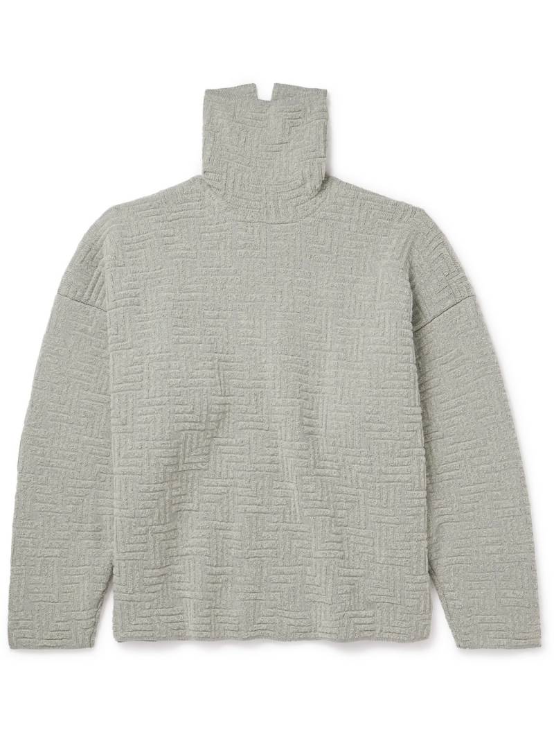 Fear of God - Oversized Jacquard-Knit Virgin Wool-Blend Rollneck Sweater - Men - Gray - L von Fear of God