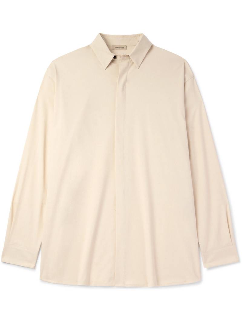 Fear of God - Oversized Stretch-Cotton and Wool-Blend Oxford Shirt - Men - Neutrals - XXL von Fear of God