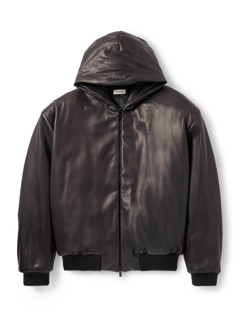Fear of God - Padded Leather Hooded Bomber Jacket - Men - Black - M von Fear of God