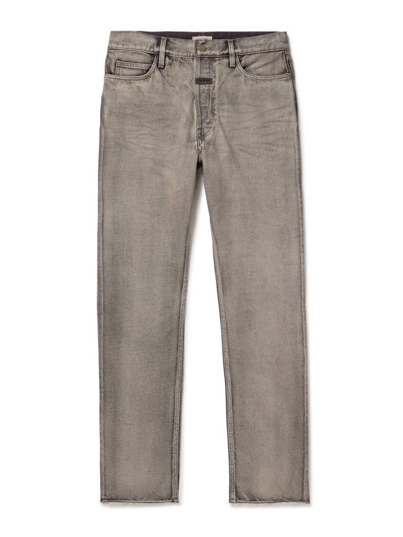 Fear of God - Straight-Leg Logo-Appliquéd Distressed Jeans - Men - Gray - UK/US 30 von Fear of God