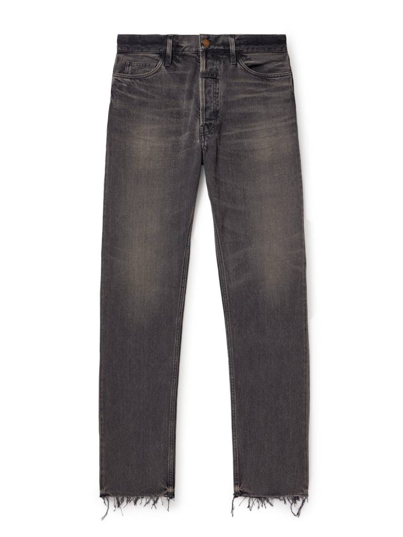Fear of God - Straight-Leg Logo-Appliquéd Distressed Jeans - Men - Gray - UK/US 30 von Fear of God