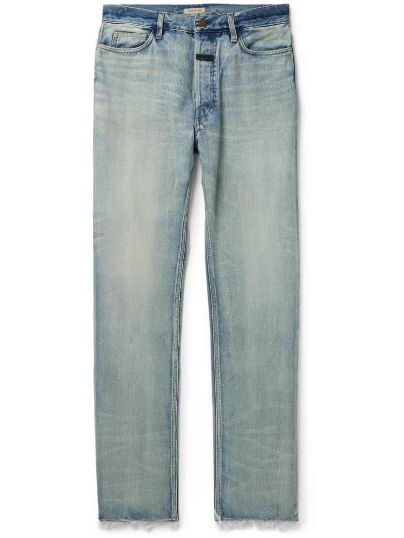 Fear of God - Straight-Leg Logo-Appliquéd Frayed Jeans - Men - Blue - UK/US 32 von Fear of God