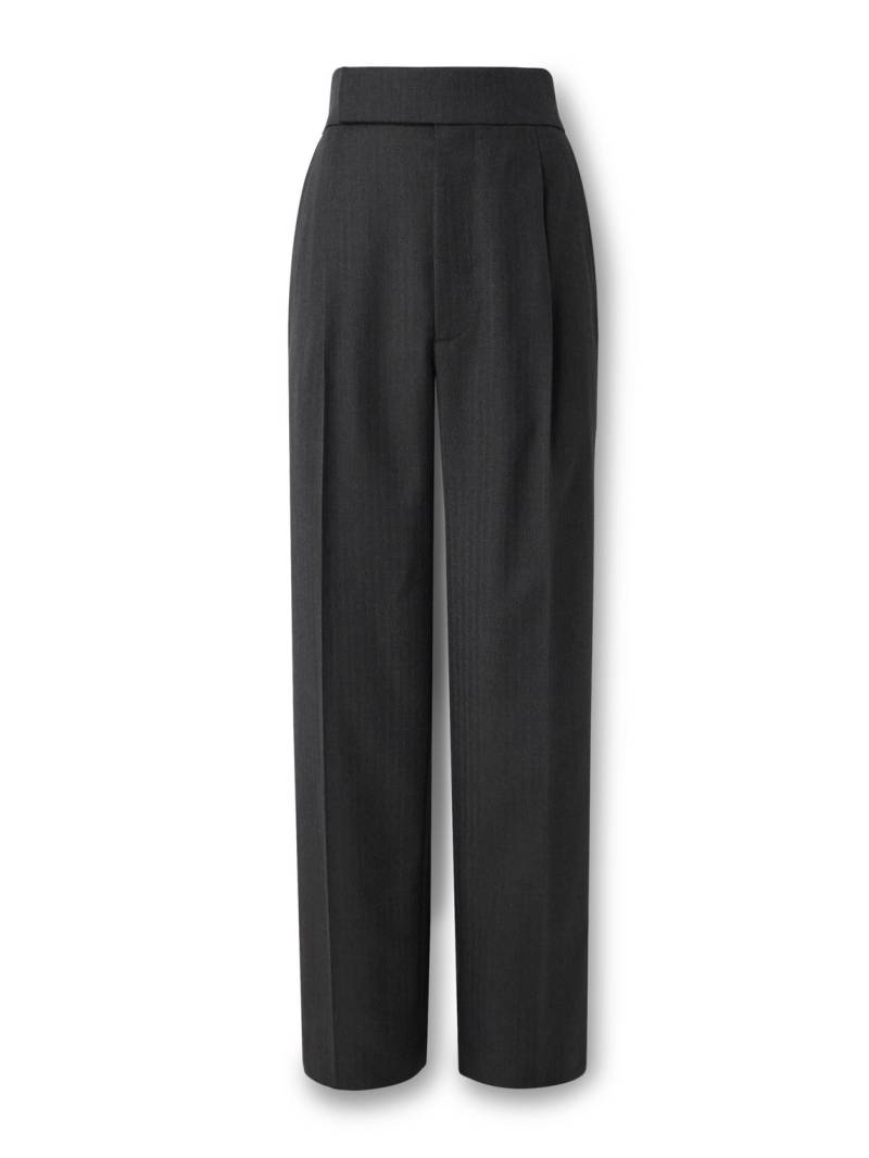 Fear of God - Straight-Leg Pleated Virgin Wool-Herringbone Suit Trousers - Men - Black - IT 46 von Fear of God