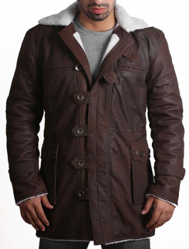 Feather Skin Bane Mantel 'Tom Hardy - Dark Knight Rises' Choco braune Lederjacke - XXX groß von Feather Skin