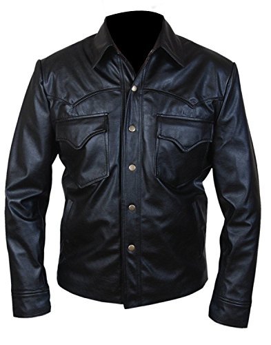 Herren-Walking Dead David Morrissey Gouverneur synthetischen Lederjacke-XL von Feather Skin