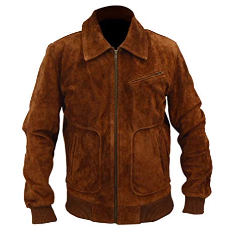 Feather Skin Männer Kleidung Armie Hammer The Man from U.N.C.L.E. Illya Kuryakin Suede Lederjacke- XS von Feather Skin