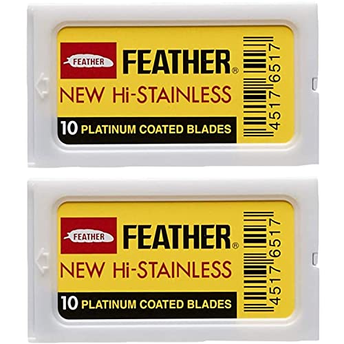 20 Feather Razor Blades NEW Hi-stainless Double Edge by FEATHER von Feather