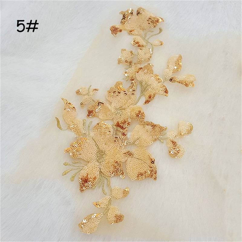 1 Paar Elegante Pailletten-stickerei Spitze Applikation Motiv Blumen Patches Materialien Nähen Auf Braut Hochzeit Abendkleid Kostüme Rock von FeatherCraft20