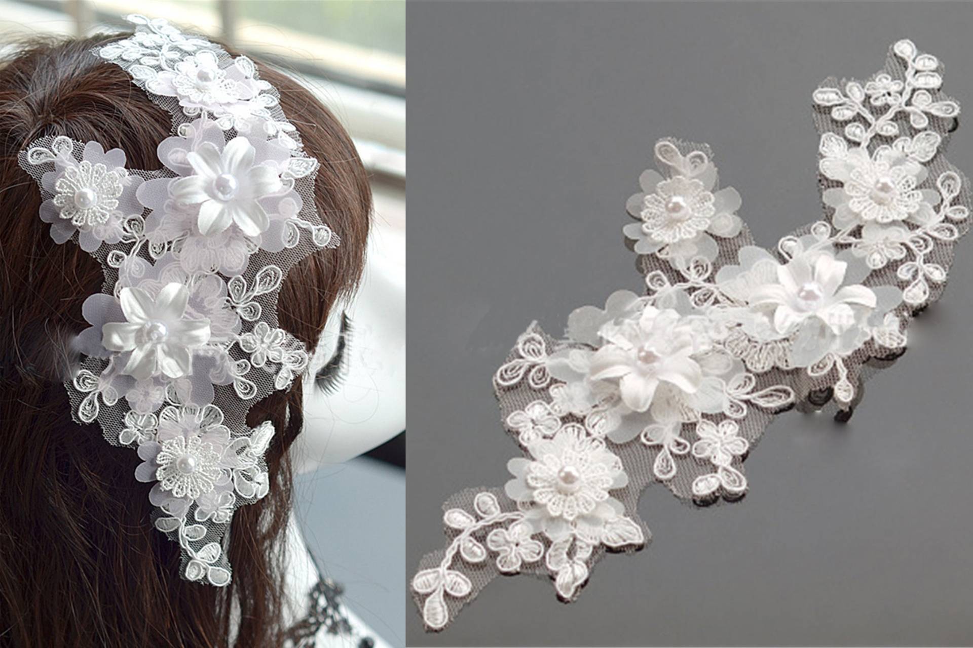3D Floral Spitze Applikation Motiv Perle Stickerei Blume Patch Nähen Auf Braut Hochzeit Kleid von FeatherCraft20