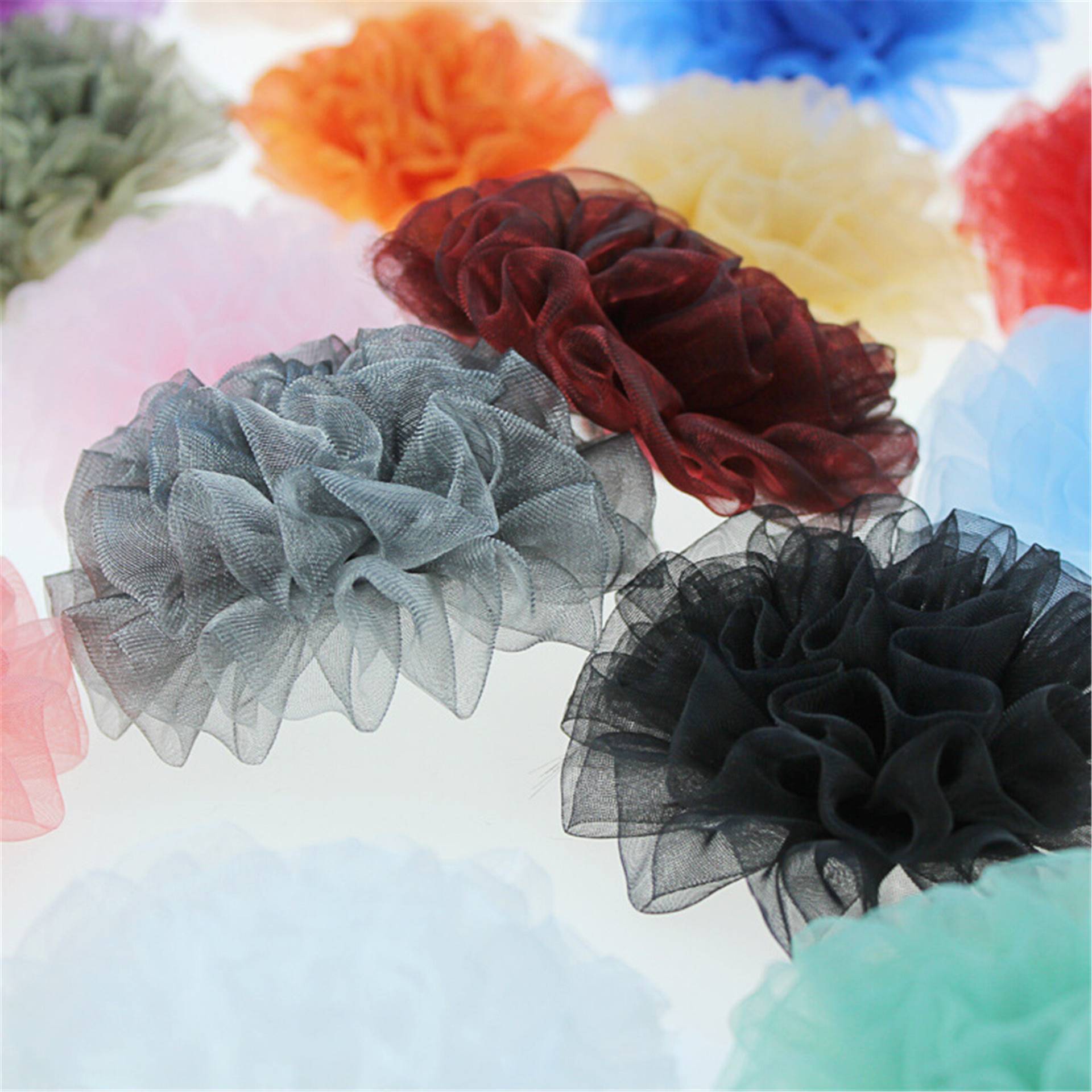 5Pcs 3D Blume Chiffon Applikation Patches Handarbeit Applikationen Spitze Motiv Mit Strass Nähen Auf Braut Hochzeit Abendkleid Kleid von FeatherCraft20