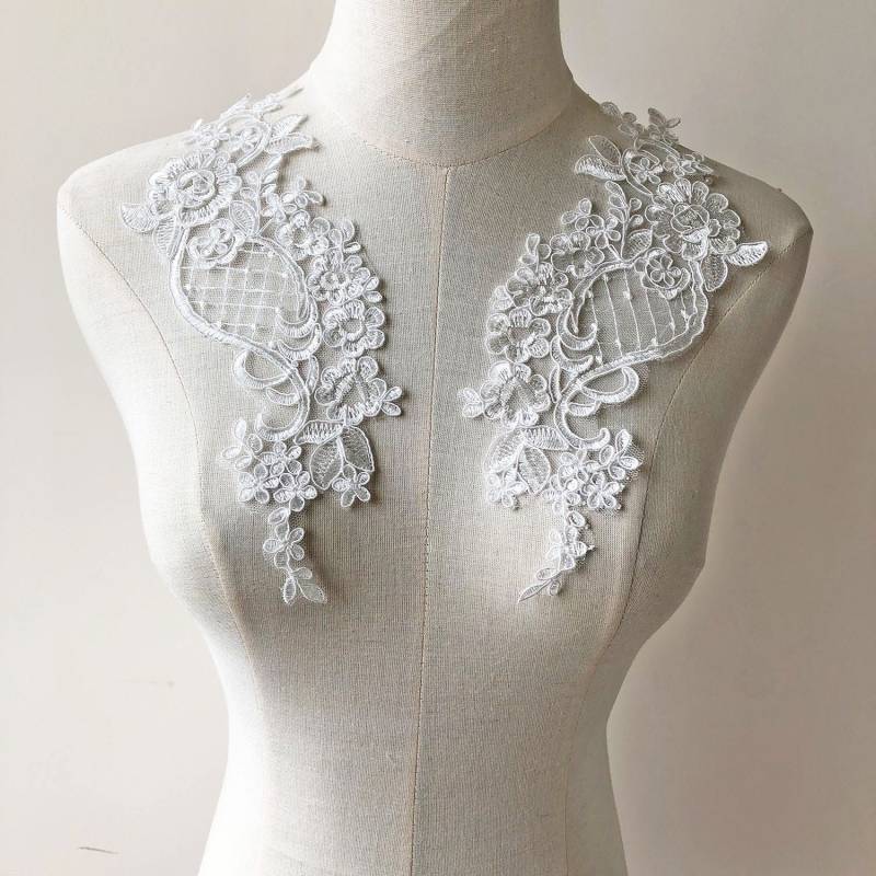 Braut Stickerei Spitze Applikation Motiv Patch Verzierung Mit Schnur Nähen Auf Hochzeit Abend Voller Kleid Trims Schleier Stoff 1 Paar Braut Stickerei Spitze Applikation Motiv Patch Verzierung Mit Schnur Nähen Auf Hochzeit Abend Voller Kleid Trims Schleier Stoff 1 Paar von FeatherCraft20
