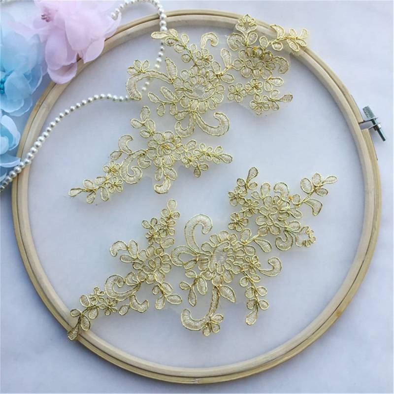 Elegante Gold Spitze Applikation Motiv Materialien Mit Corded Stickerei Patches Mieder Handwerk Nähen Auf Braut Hochzeit Kleid Schleier 1 Stück Elegante Gold Spitze Applikation Motiv Materialien Mit Corded Stickerei Patches Mieder Handwerk Nähen Auf Braut Hochzeit Kleid Schleier 1 Stück von FeatherCraft20