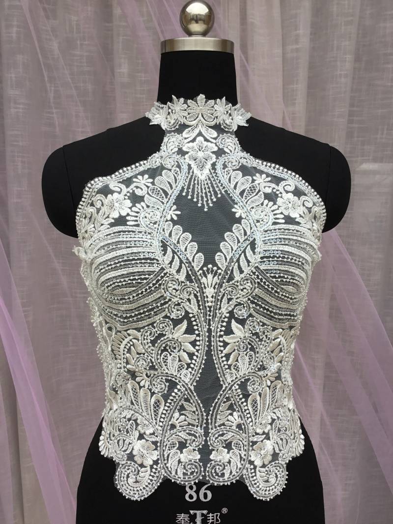 Elfenbein Schwere Perlen Stickerei Spitze Applikation Zurück Mieder Halfter Hals Materialien Motiv Nähen Auf Braut Hochzeit Kleid Abendkleid 1 Stück Elfenbein Schwere Perlen Stickerei Spitze Applikation Zurück Mieder Halfter Hals Materialien Motiv Nähen Auf Braut Hochzeit Kleid Abendkleid 1 Stück von FeatherCraft20