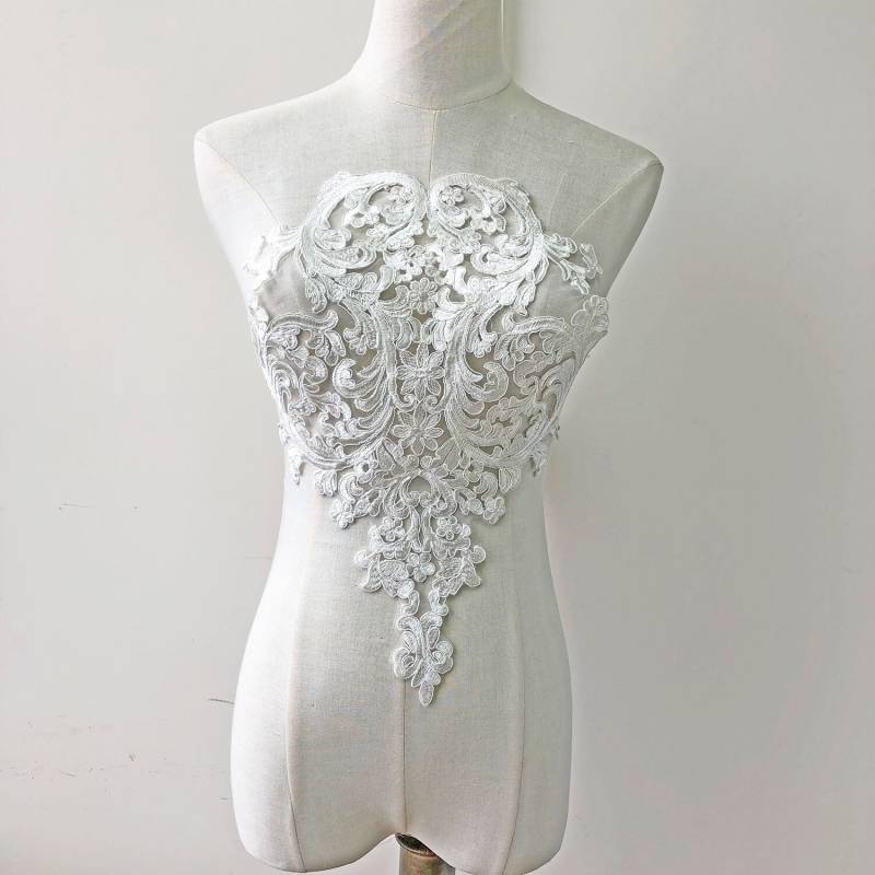 Elfenbein Spitze Applikation Trims Motiv Material Mit Perlen Corded Stickerei Patches Mieder Handwerk Nähen Auf Braut Kleid 1 Stück Elfenbein Spitze Applikation Trims Motiv Material Mit Perlen Corded Stickerei Patches Mieder Handwerk Nähen Auf Braut Kleid 1 Stück von FeatherCraft20