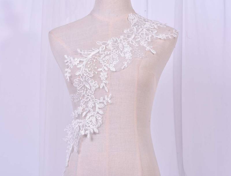 Floral Stickerei Corded Lace Applikation Motiv Materialien Blume Spitze Patch Nähen Auf Braut Hochzeit Kleid Rock 1 Stück von FeatherCraft20
