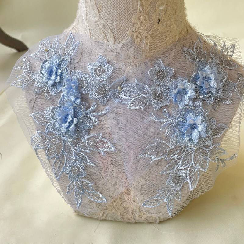 Florale Spitze Applikation Motiv Materialien Stickerei Blume Aufnäher Nähen Auf Braut Hochzeitskleid 1 Paar von FeatherCraft20
