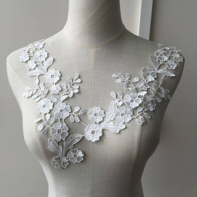 Guipure Stickerei Spitze Applikation Motiv Floral Patches Applikationen Nähen Auf Hochzeit Braut Abendkleid Kleid Rock Kostüm Diy Basteln 1 Paar von FeatherCraft20