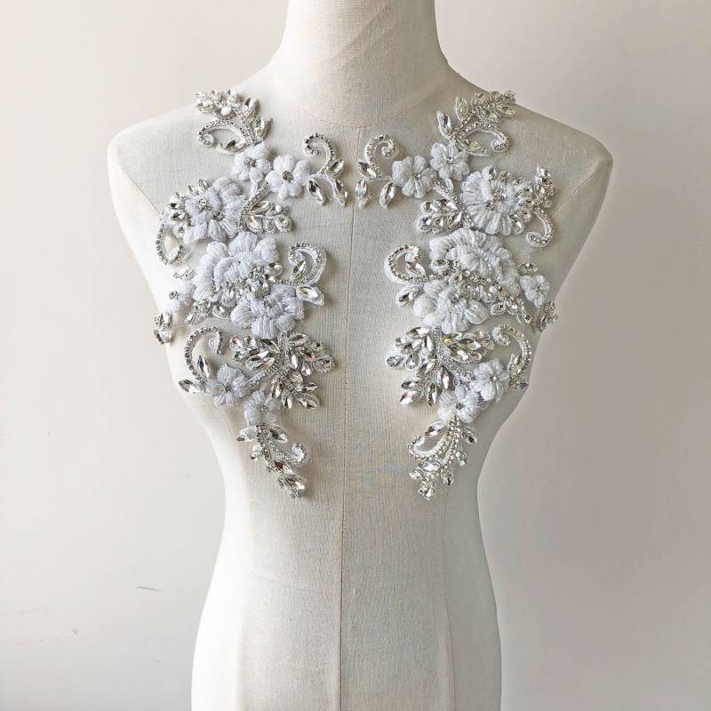 Luxuriöse Strass Applikation Funkelnden Kristall Applikationen Mit Stickerei Perlen Blume Patches Für Hochzeit Abendkleid 1 Paar Luxuriöse Strass Applikation Funkelnden Kristall Applikationen Mit Stickerei Perlen Blume Patches Für Hochzeit Abendkleid 1 Paar von FeatherCraft20