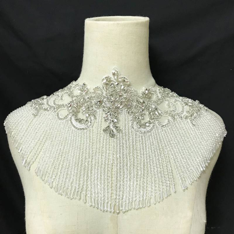 Mieder Strass Applikation Trims Schwere Fransen Perlen Motiv Diamante Spitze Patch Nähen Auf Braut Hochzeit Ball Kleid 1 Pc von FeatherCraft20