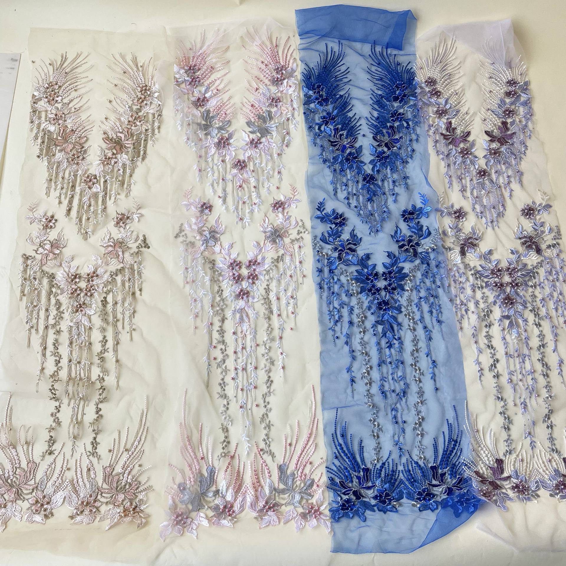 Oversize Mieder Floral Bestickte Spitze Applikation Schwere Perlen Motiv Patch Nähen Auf Braut Hochzeitskleid Kleid 1 Pc von FeatherCraft20