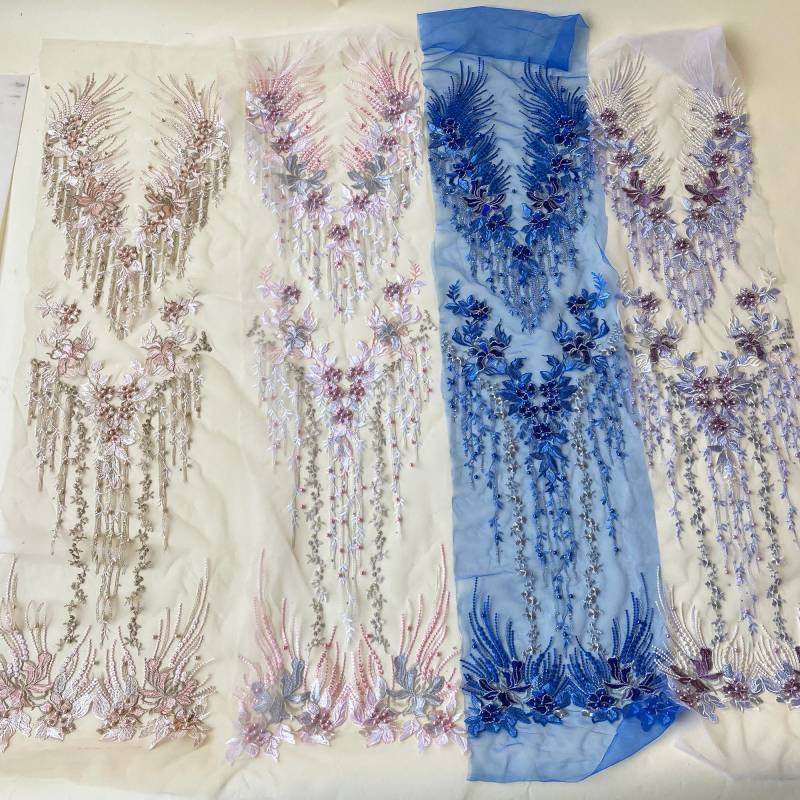 Oversize Mieder Floral Bestickte Spitze Applikation Schwere Perlen Motiv Patch Nähen Auf Braut Hochzeitskleid Kleid 1 Pc von FeatherCraft20