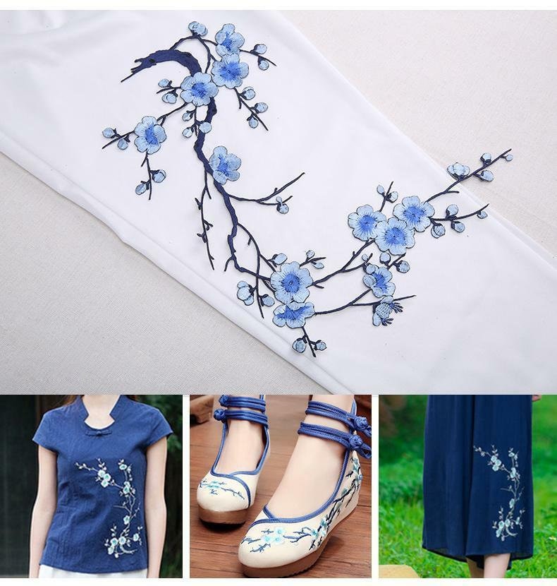 Pflaume Stickerei Spitze Applikation Floral Patches Applikationen Motiv Eisen Auf Hochzeit Braut Abendkleid Kleid Hut 1 Stück von FeatherCraft20