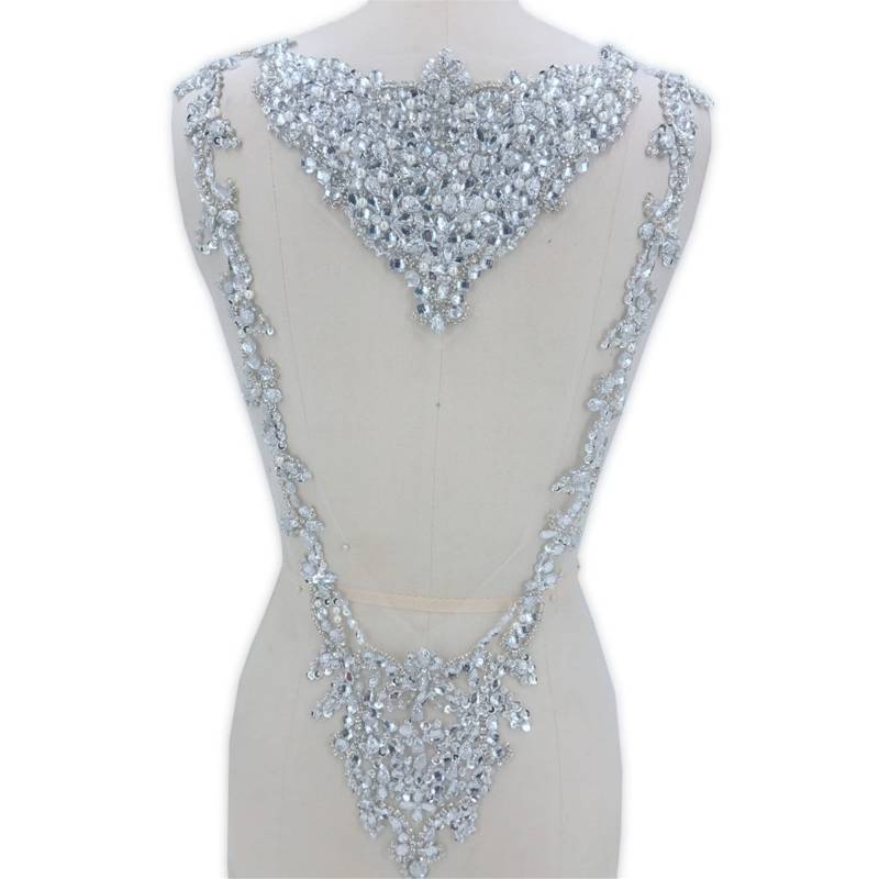 Schwere Perlen Mieder Strass Applikation Motiv Diamante Spitze Patch Schaukel Auf Braut Hochzeit Kleid 1 Pc von FeatherCraft20