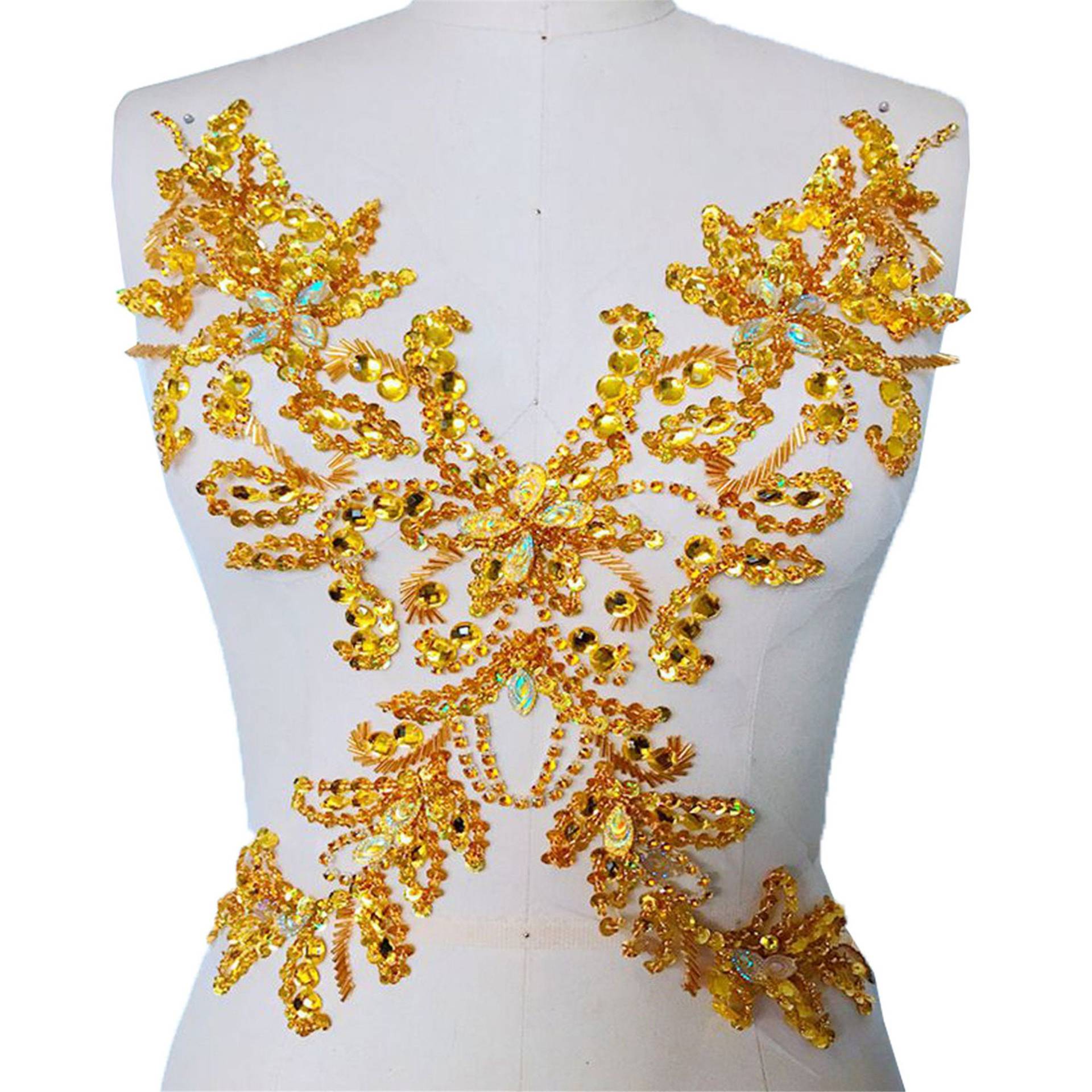 Schwere Perlen Mieder Strass Stickerei Spitze Applikation 3D Blume Motiv Patch Swing Auf Braut Hochzeit Kleid 1 Pc von FeatherCraft20