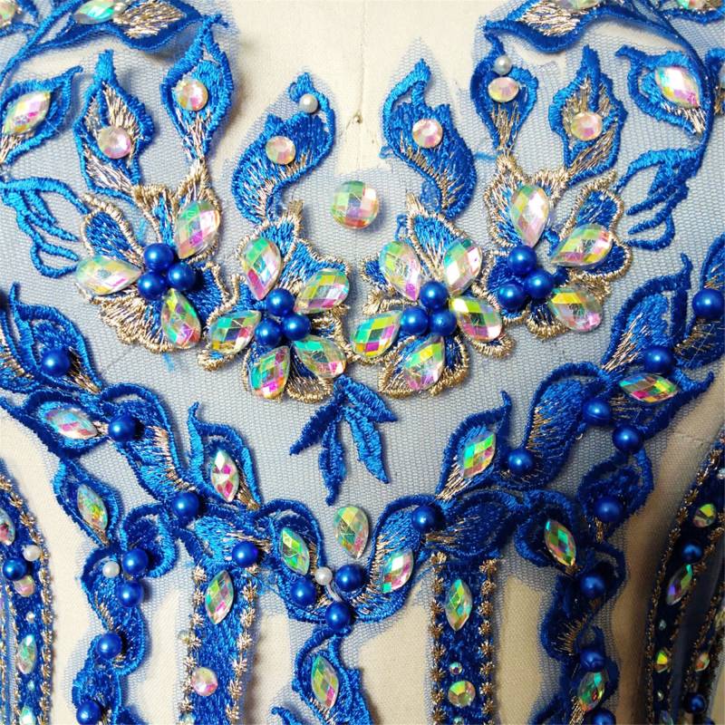 Schwere Perlen Strass Stickerei Spitze Applikation 3D Blume Motiv Materialien Patch Swing Auf Braut Hochzeit Kleid Rock 1 Pc von FeatherCraft20