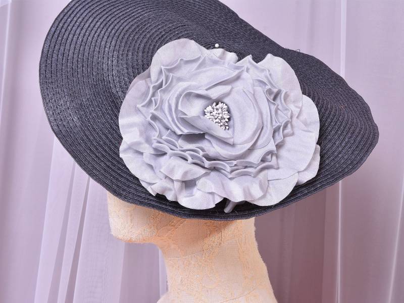 Seidenblüte Millinery Fascinator Blumenhut Montierung Hochzeitsprom Brautjungfern Kopfschmuck Prop - Silber von FeatherCraft20