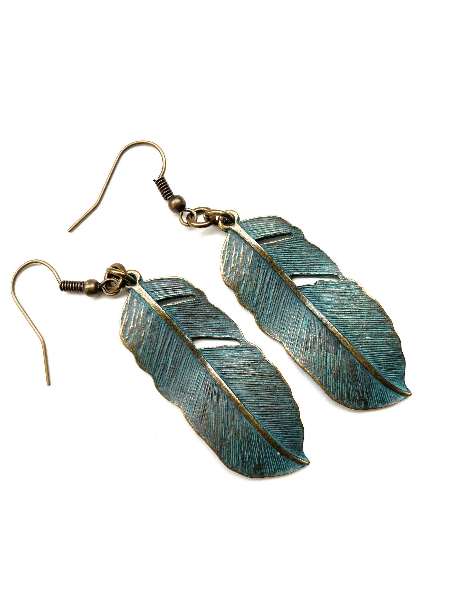 Patina Feder Ohrringe Patina Feder Ohrringe von FeatherInspired
