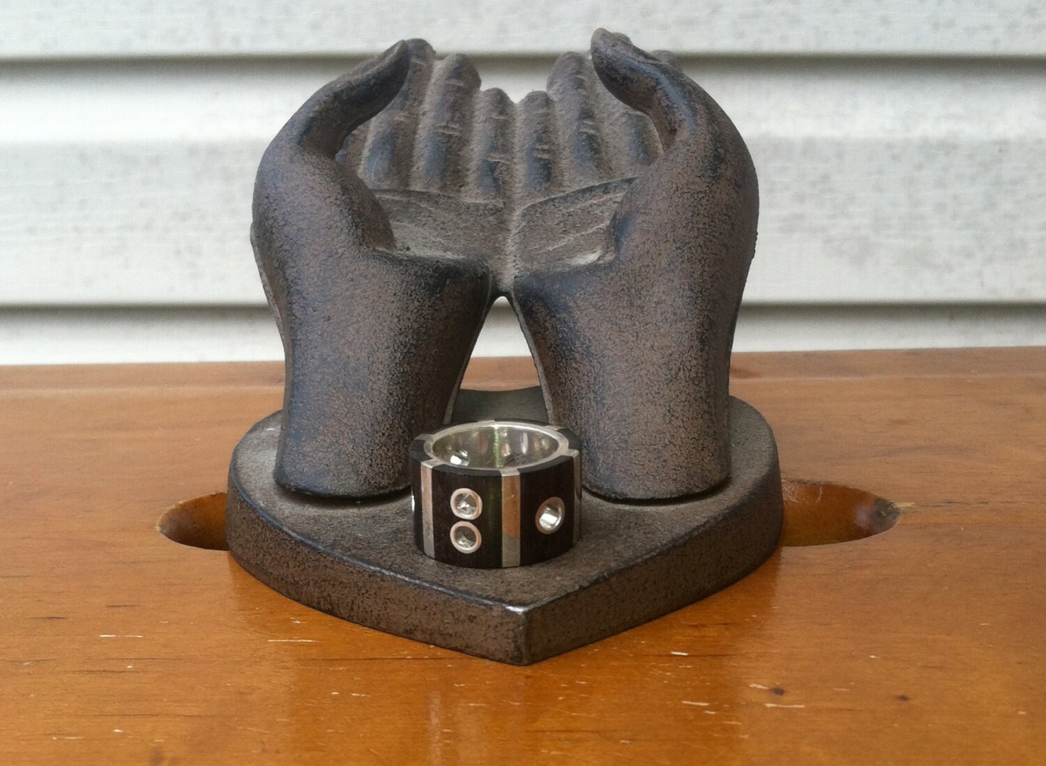 Vintage Schwarzer Onyx Sterling Silber Ring - 70Er Jahre Industrie-Design, Größe 58 Vintage Schwarzer Onyx Sterling Silber Ring - 70Er Jahre Industrie-Design, Größe 58 von FeathercatEmporium