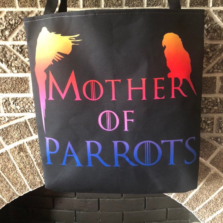 Mutter Von Papageien-Wiederverwendbare Tote-Bager-Mit Originalkunstwerken von FeathersnFurPortrait