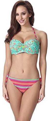 Feba Damen Push Up Bikini F15 (Muster-334, Cup 75D / Unterteil 38) von Feba