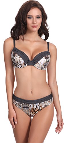 Feba Damen Push Up Bikini Set C1RL1 V2RS4 (Muster-426, Cup 70 E/Unterteil 36) von Feba